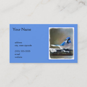 Carte De Visite Bleu Jay Painting - Art original pour les oiseaux