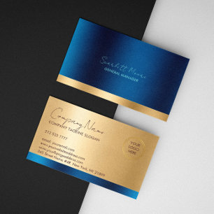 Carte De Visite Bleu Luxe & Or