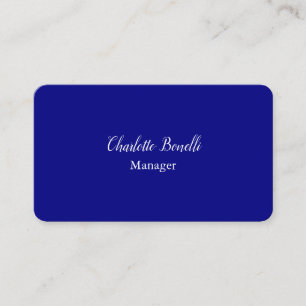 Carte De Visite Bleu marin minimaliste professionnel