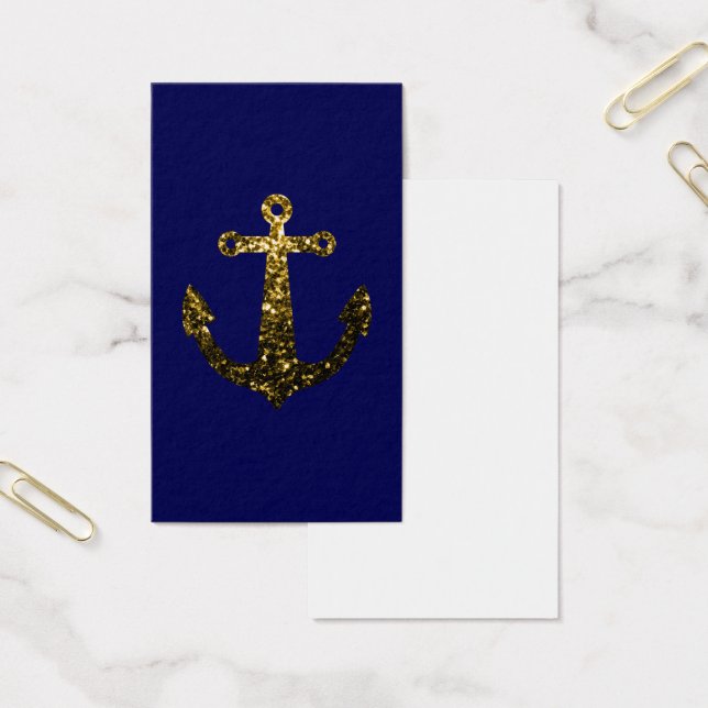 Carte de visite bleu marine avec éclats dorés (Bureau)
