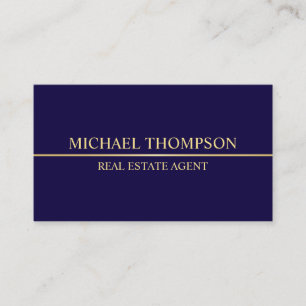 Carte De Visite Bleu marine et or professionnels