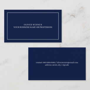 Carte De Visite Bleu marine minimaliste professionnel