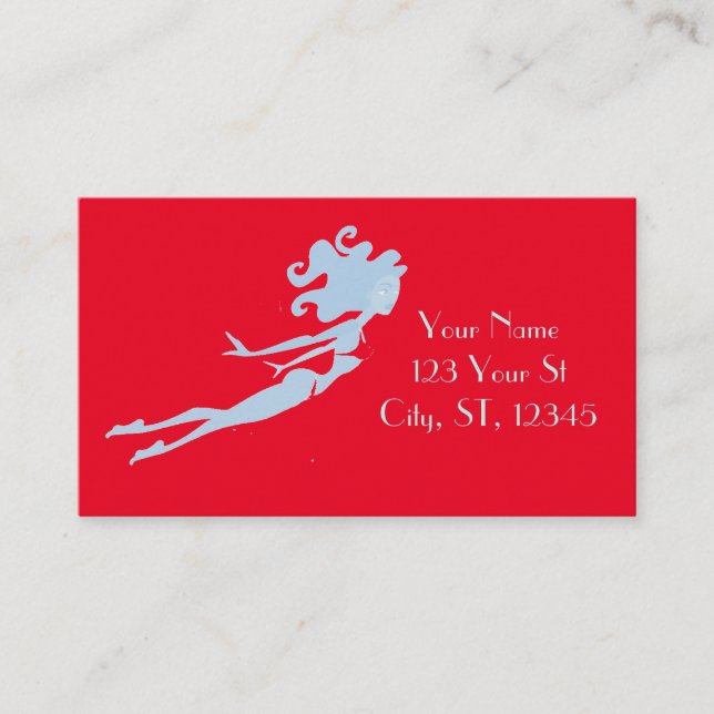 Carte De Visite Bleu Mermaid Swimmer Thunder_Cove (Devant)