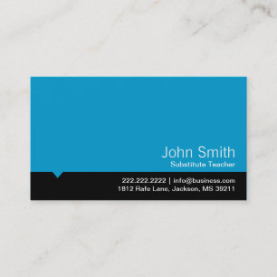 Carte de visite bleu moderne de professeur