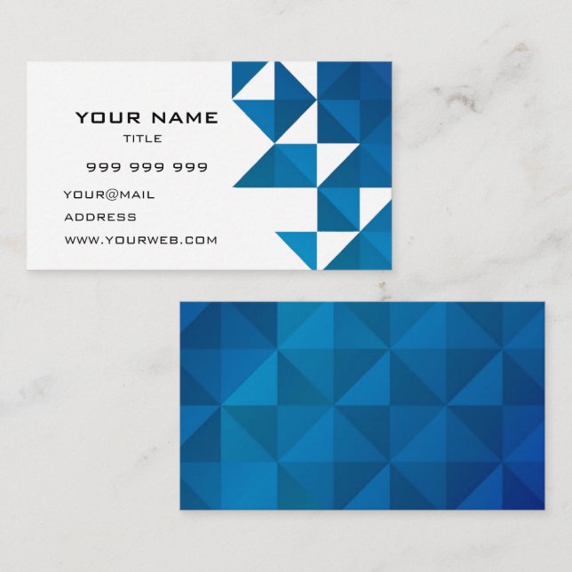 Carte De Visite bleu moderne simple efficace (Devant / Derrière)