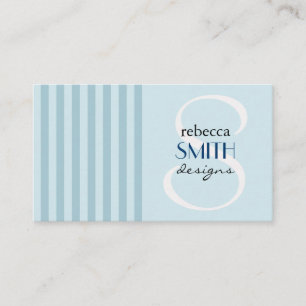 Carte De Visite Bleu, Motif rayé, Lignes