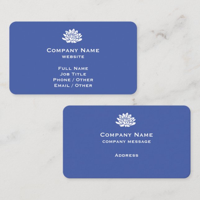 Carte de visite bleu moyen personnalisable (Devant / Derrière)