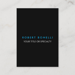 Carte De Visite Bleu noir noir minimaliste tendance Plain