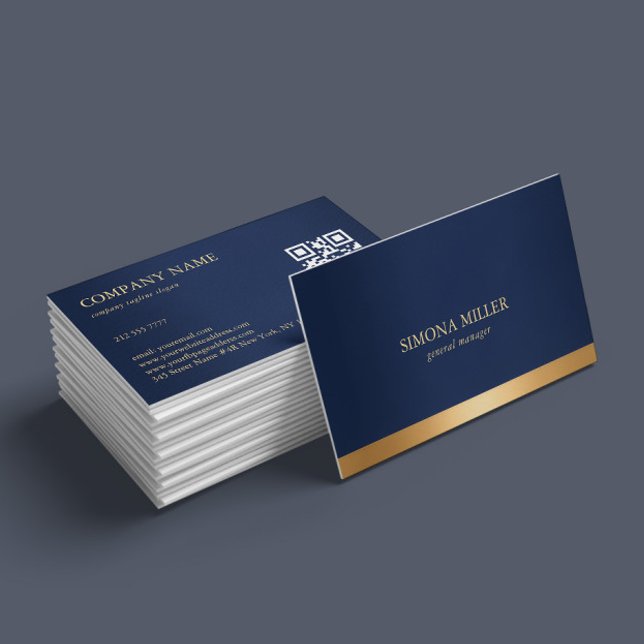 Carte De Visite Bleu Nuit Et Or (Créateur téléchargé)