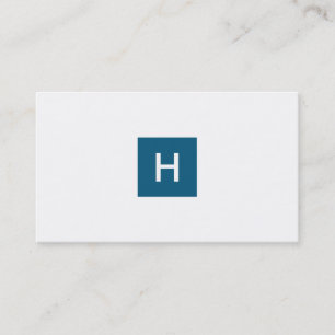 Carte De Visite Bleu Océan Monogramme Carré
