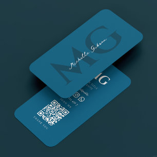 Carte De Visite Bleu Océan Professionnel Minimal