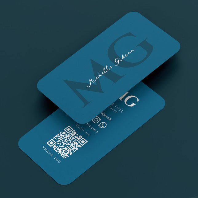 Carte De Visite Bleu Océan Professionnel Minimal (Minimal Professional Ocean Blue Business Card
)