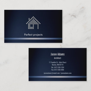 Carte De Visite Bleu parfait de projet d'architecte