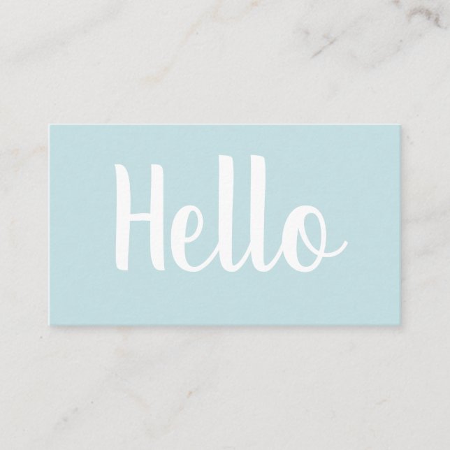 Carte de visite bleu pastel minimaliste et tendanc (Devant)