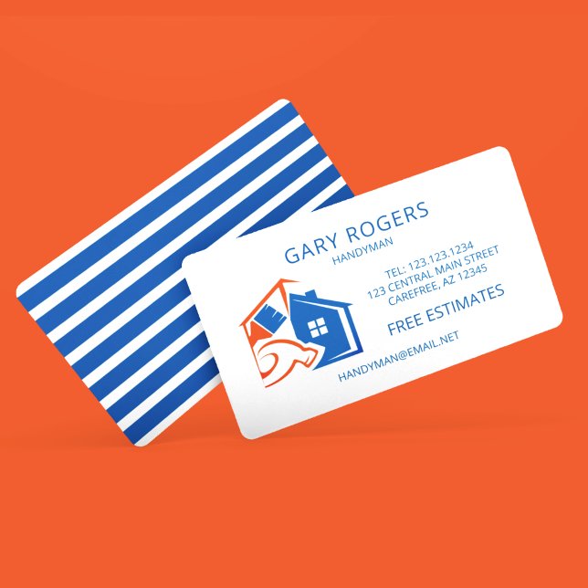 Carte de visite bleu pour réparateur à domicile (Créateur téléchargé)
