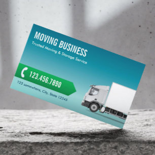 Carte De Visite Bleu professionnel d'entreprise de déménagement