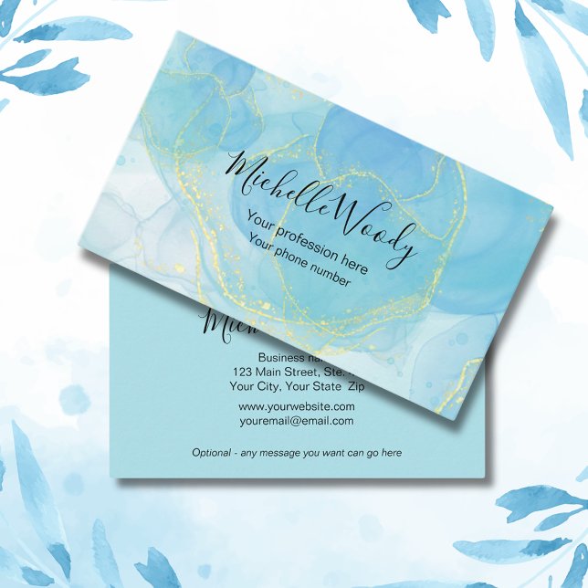 Carte De Visite Bleu professionnel élégant moderne (Upgrade your business cards "look" today!  Featuring a professional blue, easy-to-read, design.)
