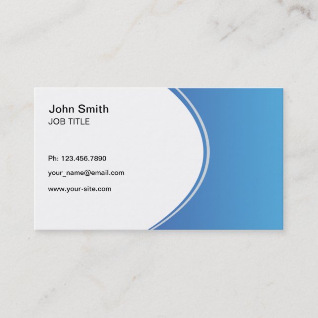 Carte De Visite Bleu professionnel et blanc modernes (Devant)
