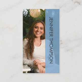 Carte de visite bleu professionnel photo moderne