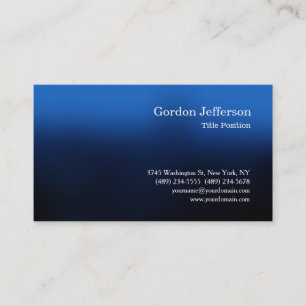 Carte De Visite Bleu Professionnel Simple Moderne Plain