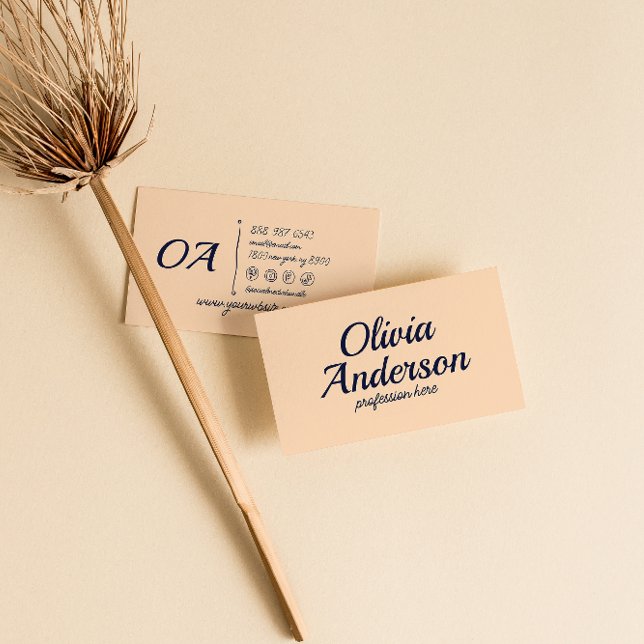 Carte De Visite Bleu rétro Colorful Gras Super Unique (Créateur téléchargé)