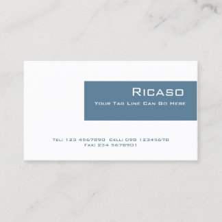 Carte De Visite Bleu royal moderne et blanc