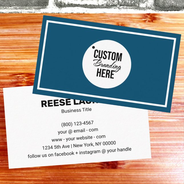 Carte de visite bleu simple (logo blue professional business card)