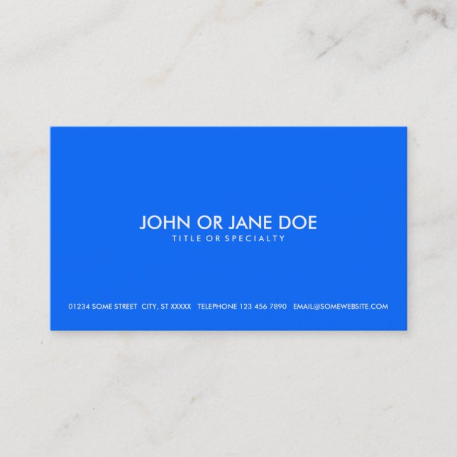 Carte De Visite bleu simple (Devant)