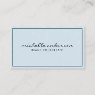 Carte De Visite Bleu simple et rose avec bordure