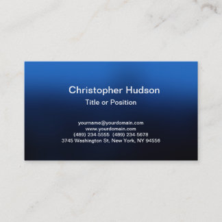 Carte De Visite Bleu Simple Plat Moderne