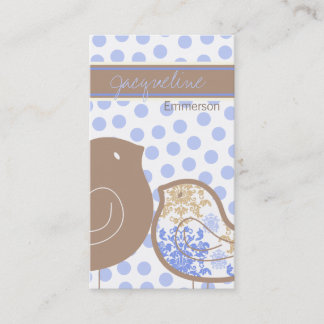 Carte De Visite Bleu sucré-Damas Pois Whimsical