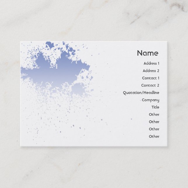 Carte De Visite Bleu sur l'éclaboussure blanche - Cubby (Devant)