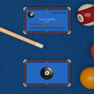 Carte de visite bleu table de billard