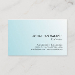 Carte De Visite Bleu tendance Blanc moderne Elégant Modèle simple