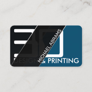 Carte de visite bleu transparent géométrique mod