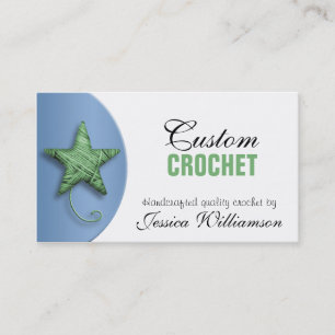 Carte de visite bleu vert Fer vert Crochet Star