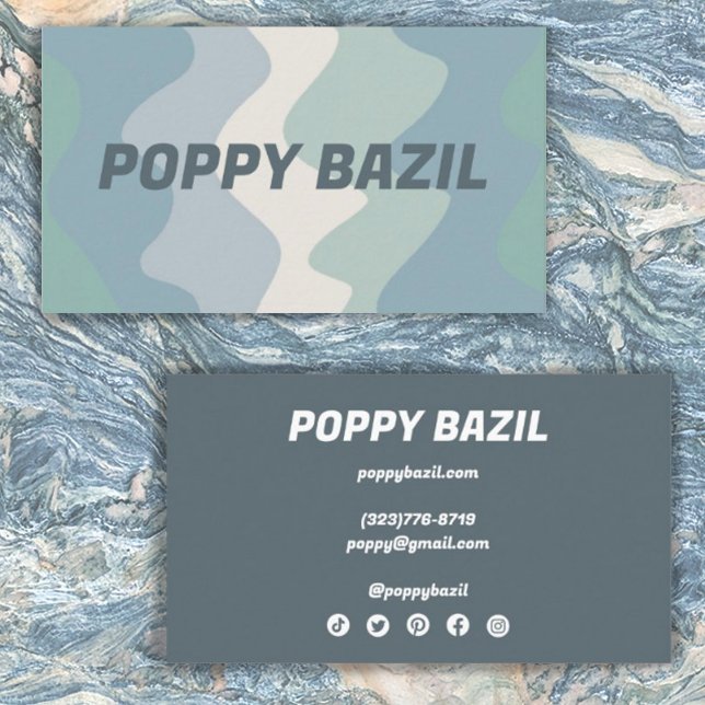 Carte De Visite Bleu vert gras minimaliste (Créateur téléchargé)