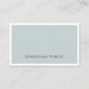 Carte De Visite Bleu vert moderne Modèle simple minimaliste