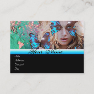 Carte De Visite BLEUE BEAUTY MAKEUP ARTISTE monogramme vert