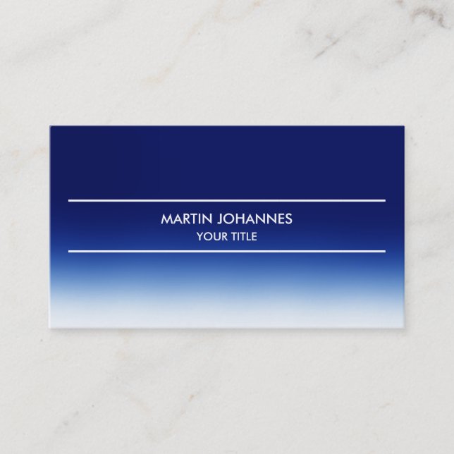 Carte de visite bleue blanche simple et tendance (Devant)