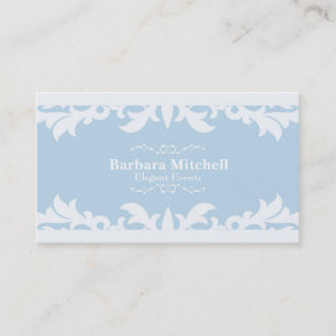Carte de visite bleue chic pour mariage élégant