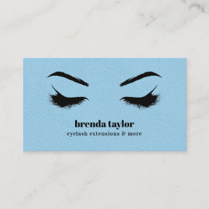 Carte De Visite BLEUE LEATHER chic Eyelash Browbar professionnel