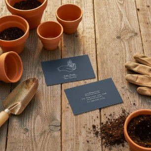 Carte de visite bleue pour jardinier amateur