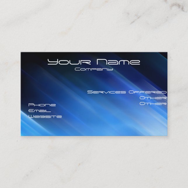carte de visite bleue Rays (Devant)