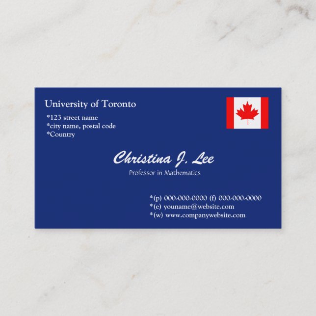carte de visite bleue simple et élégante (Devant)