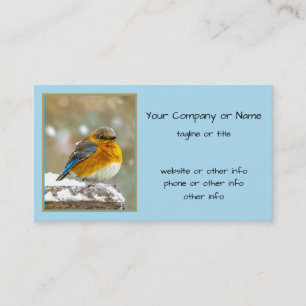 Carte De Visite Bleuet de l'Est en neige - Photo originale