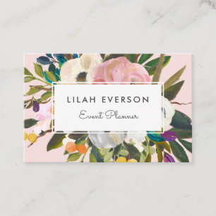 Carte De Visite Bliss botaniques Élégant floral peint Blush