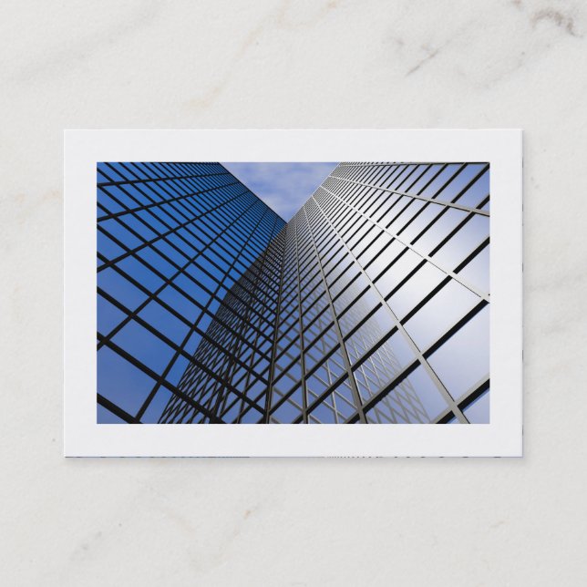 Carte De Visite Bloc de bureaux réfléchissant (bordé) (Devant)