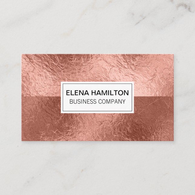 Carte De Visite Bloc de couleur rose Gold Foil (Devant)