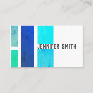 Carte De Visite bloc de couleur turquoise et bleue minimaliste mod